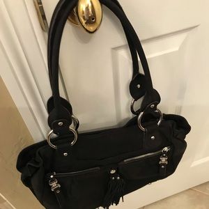 Makowsky black leather shoulder bag